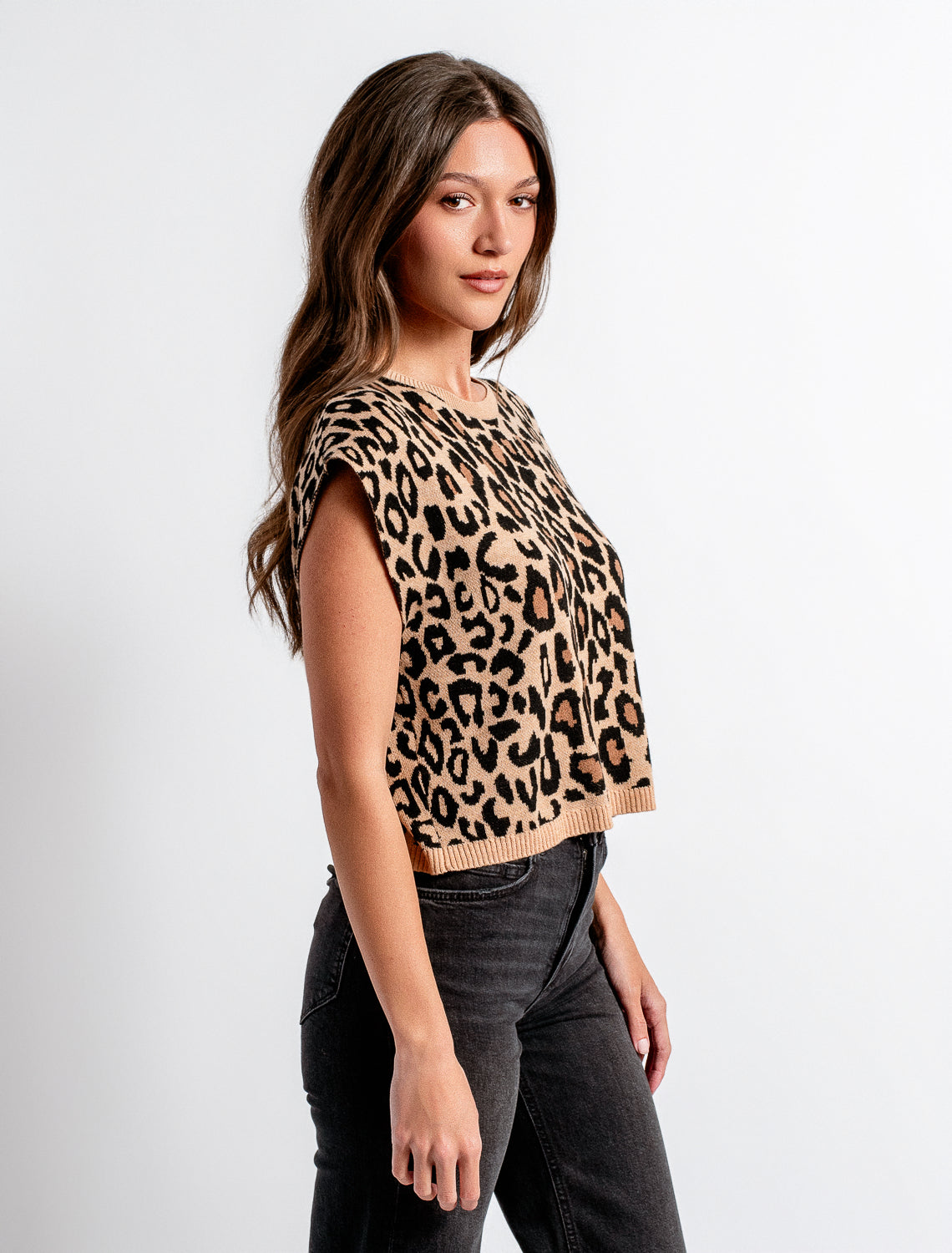 Tetra Sweater - Leopard/Camel Multi