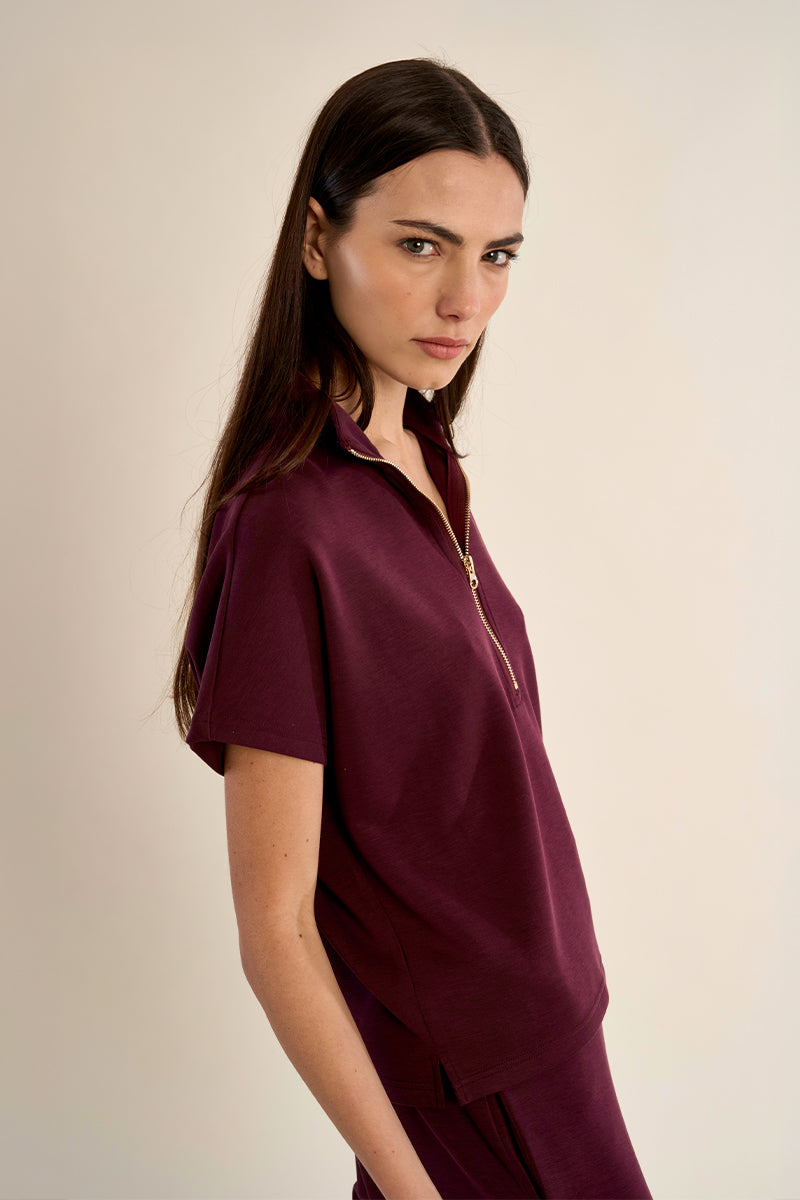 Gala Short Sleeve Sweatshirt - Dark Red