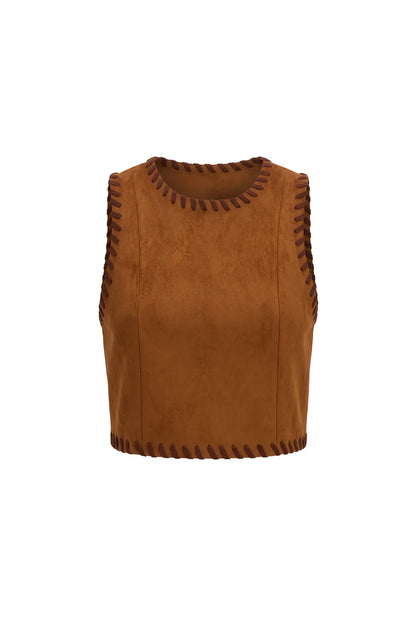Whipstitch Everly Tank Top - Chestnut