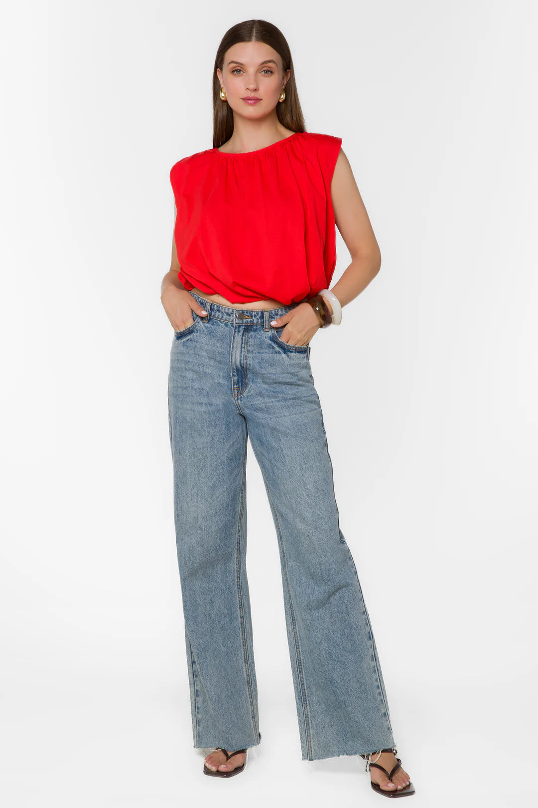 Gwyn Bubble Top - Chili