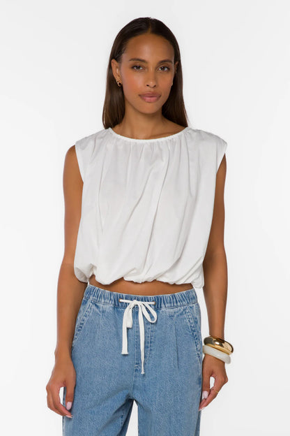 Gwyn Bubble Top - Optic White