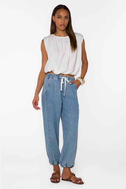 Gwyn Bubble Top - Optic White