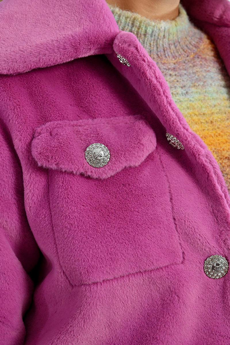 Soft Furry Jacket - Purple