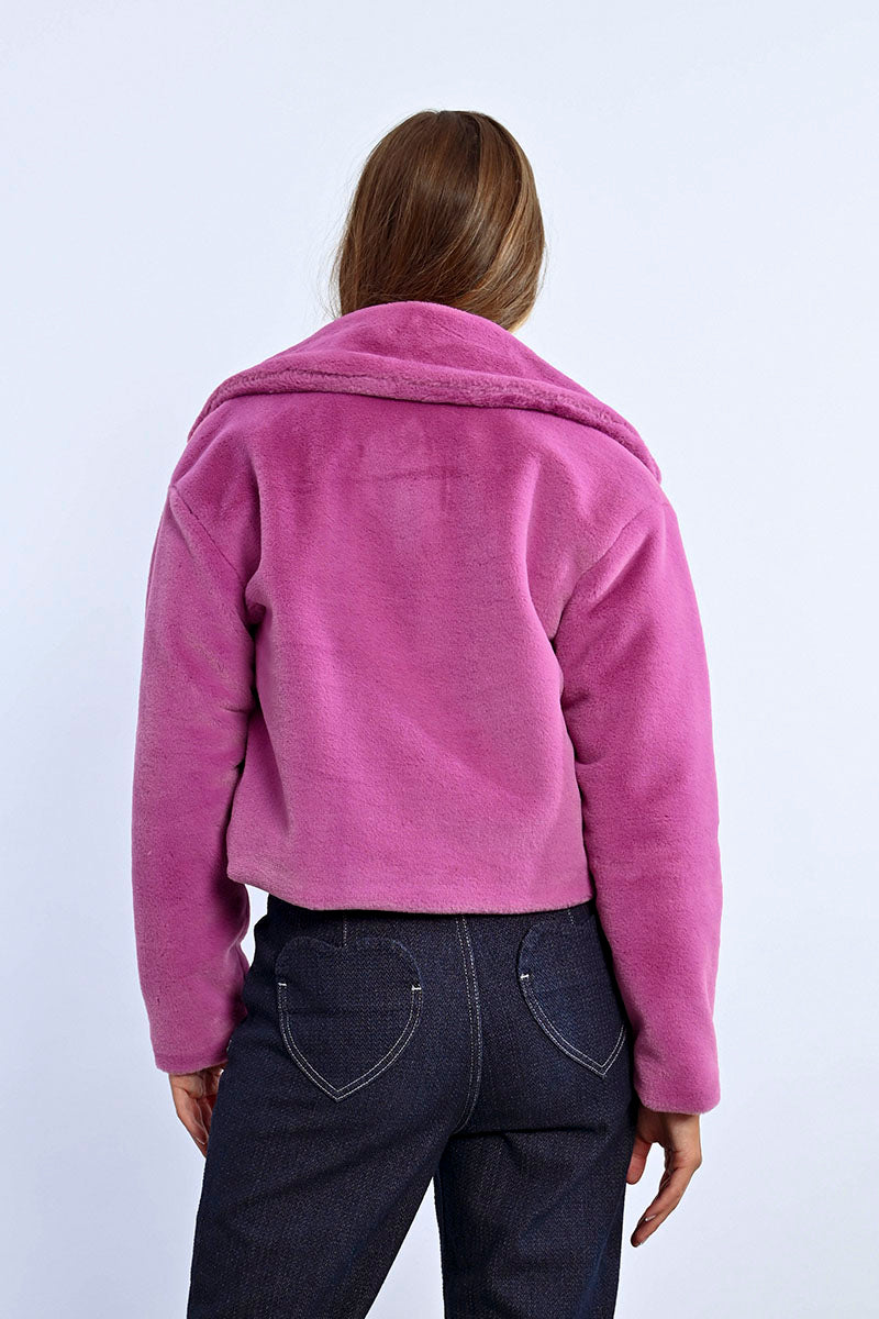 Soft Furry Jacket - Purple