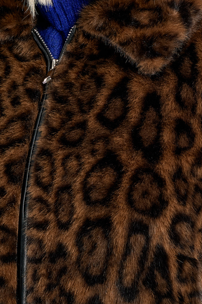 Leopard Fur Jacket - Chocolate