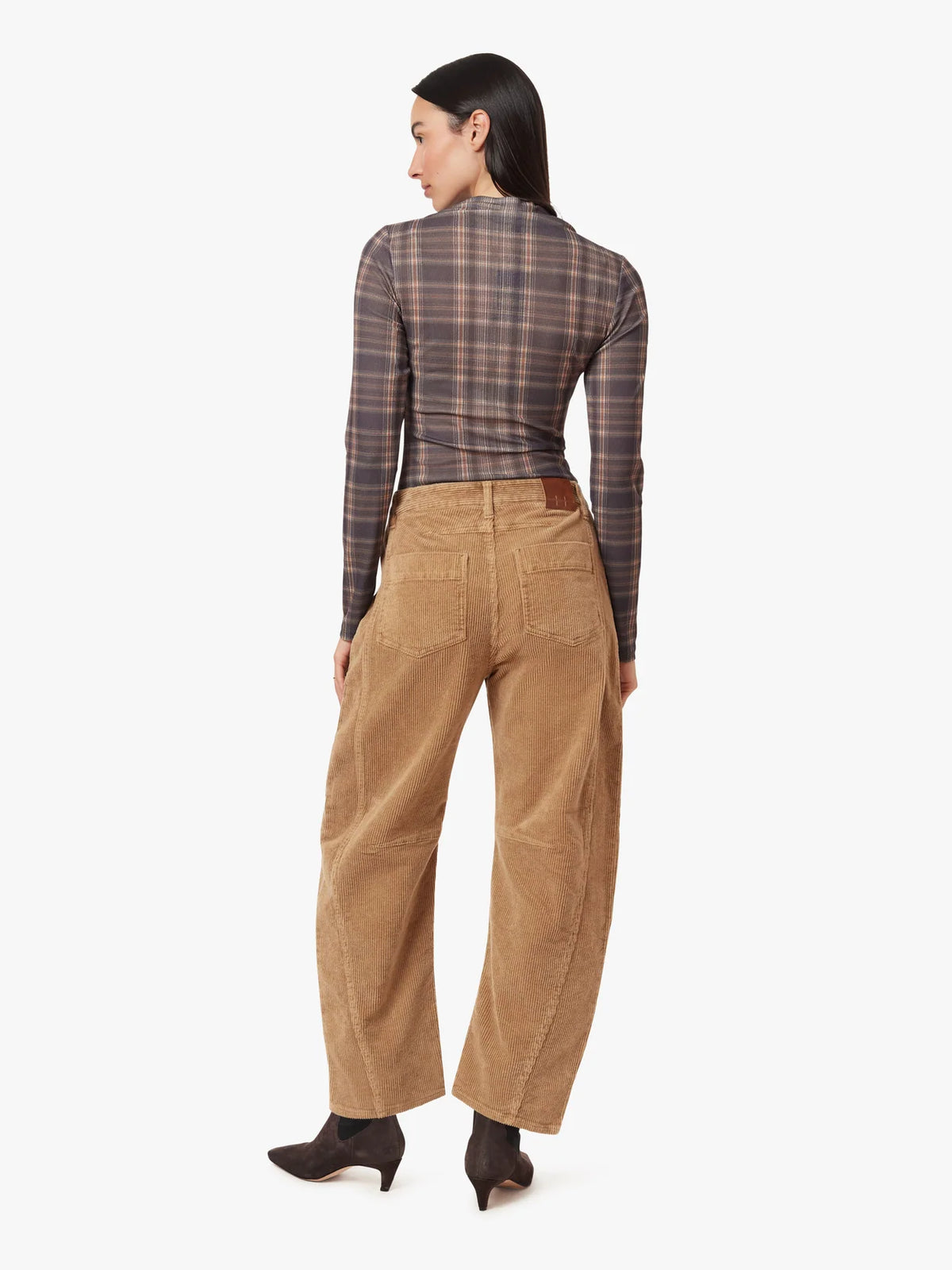 Harper Corduroy Cropped Barrel Pant - Fawn