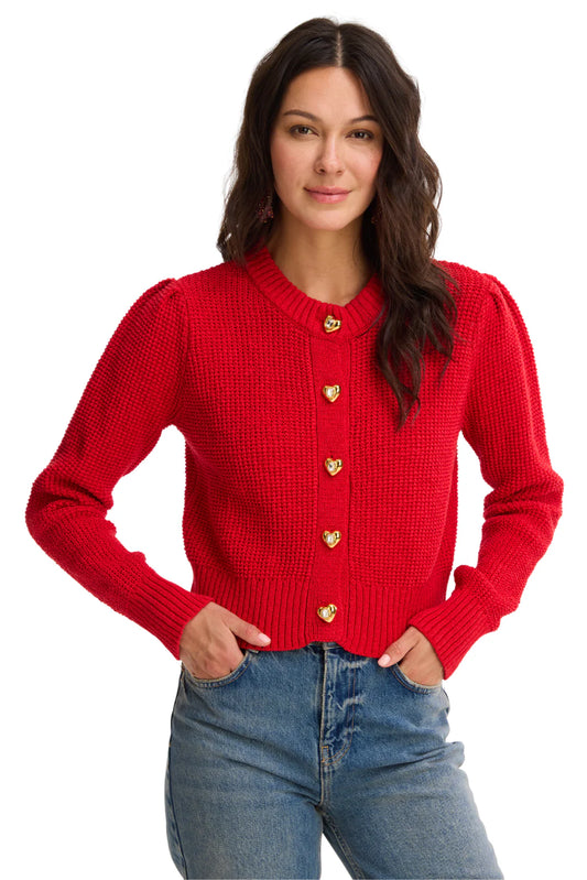 Hearts Gia Cardigan - Red