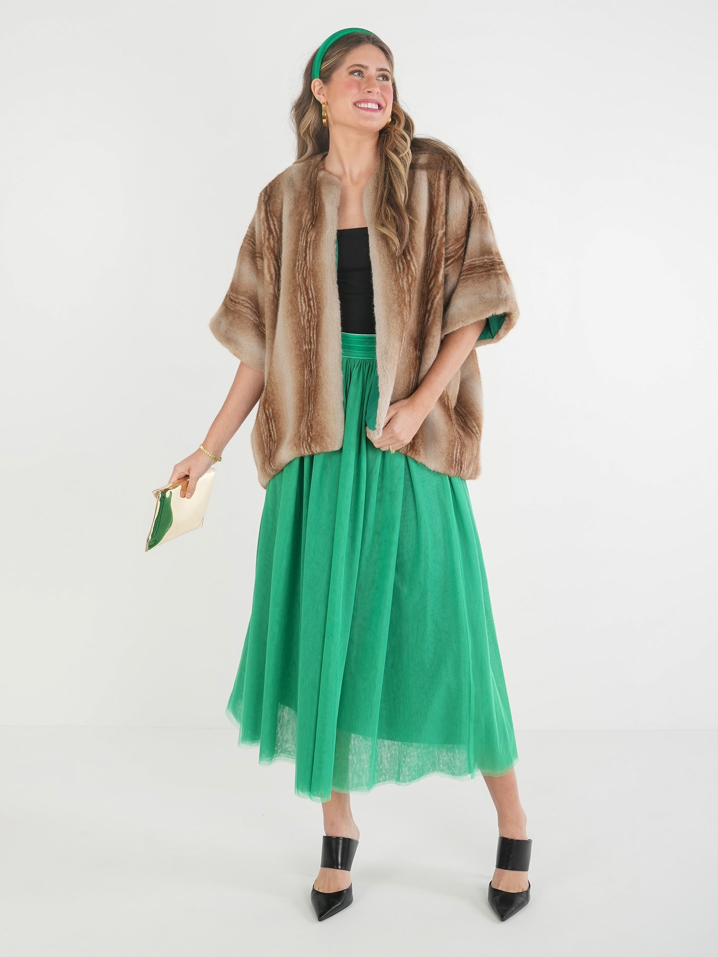 Emily McCarthy Coco Cape - Faux Fur