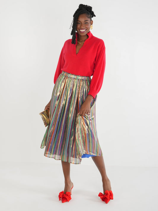 Emily McCarthy Pleated Midi Skirt - Tinsel