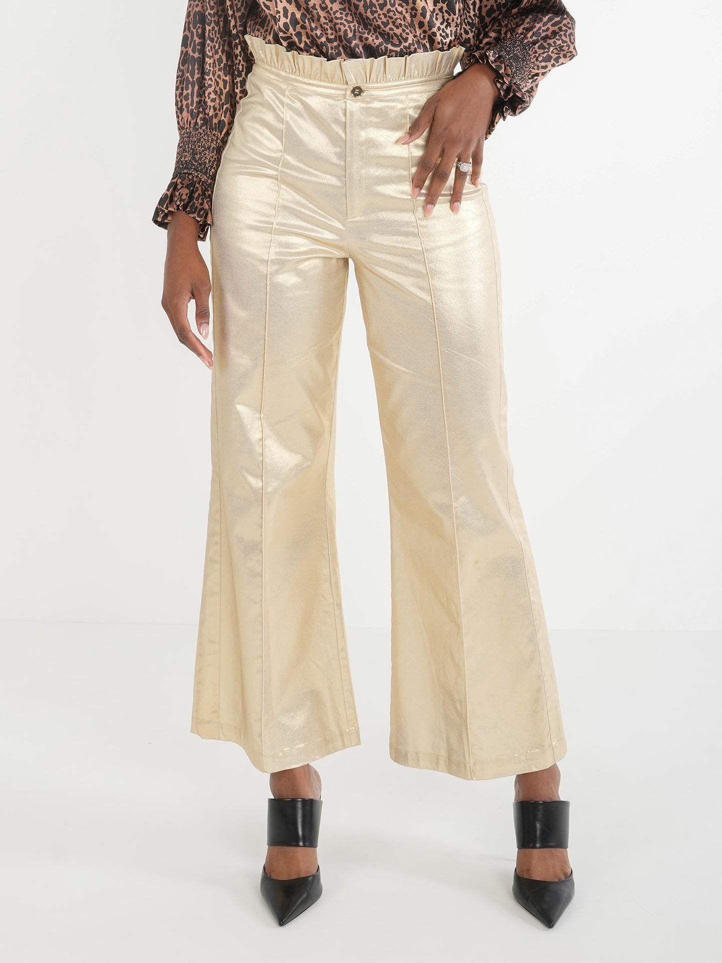 Emily McCarthy Ruffle Flare Pant - Gold Rush