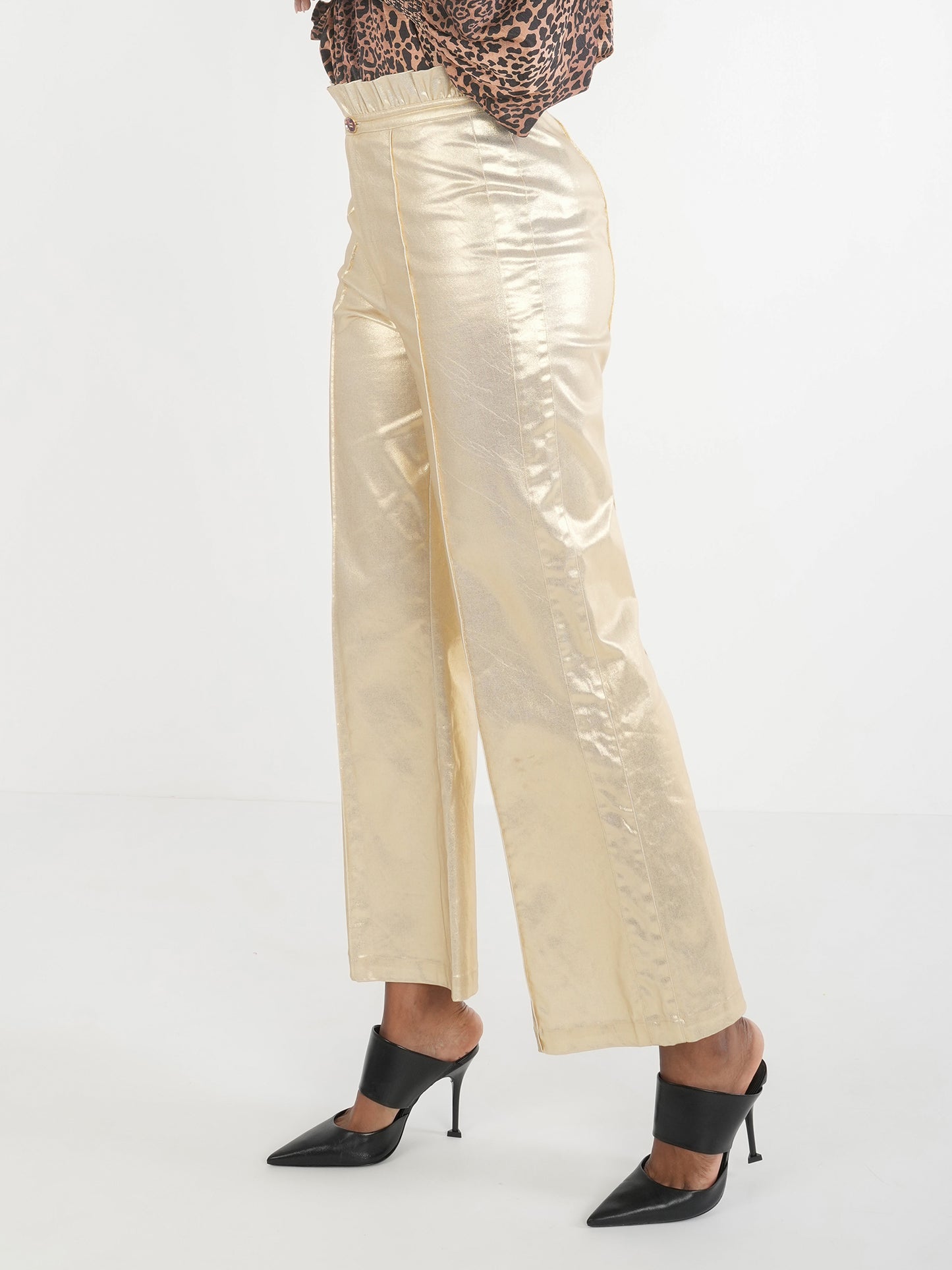 Emily McCarthy Ruffle Flare Pant - Gold Rush