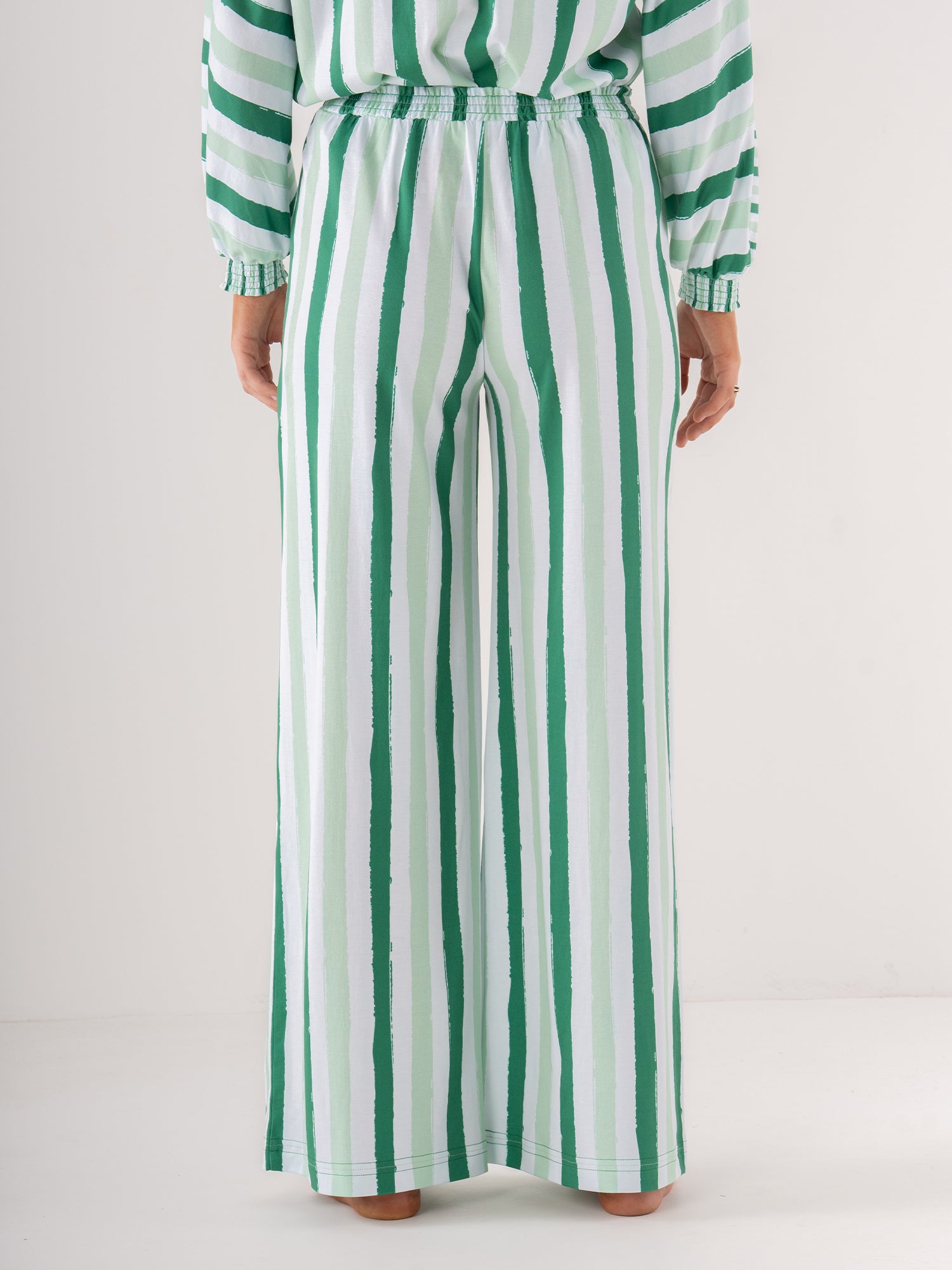 Pajama Pant Set - Mist Green Stripe