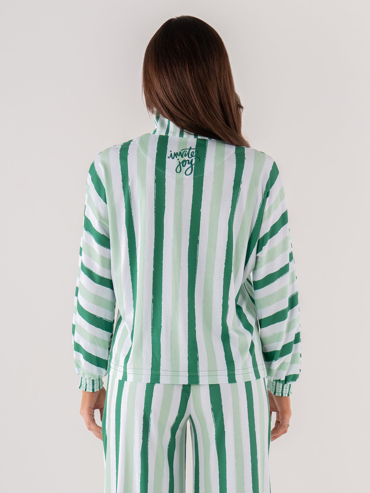 Pajama Pant Set - Mist Green Stripe