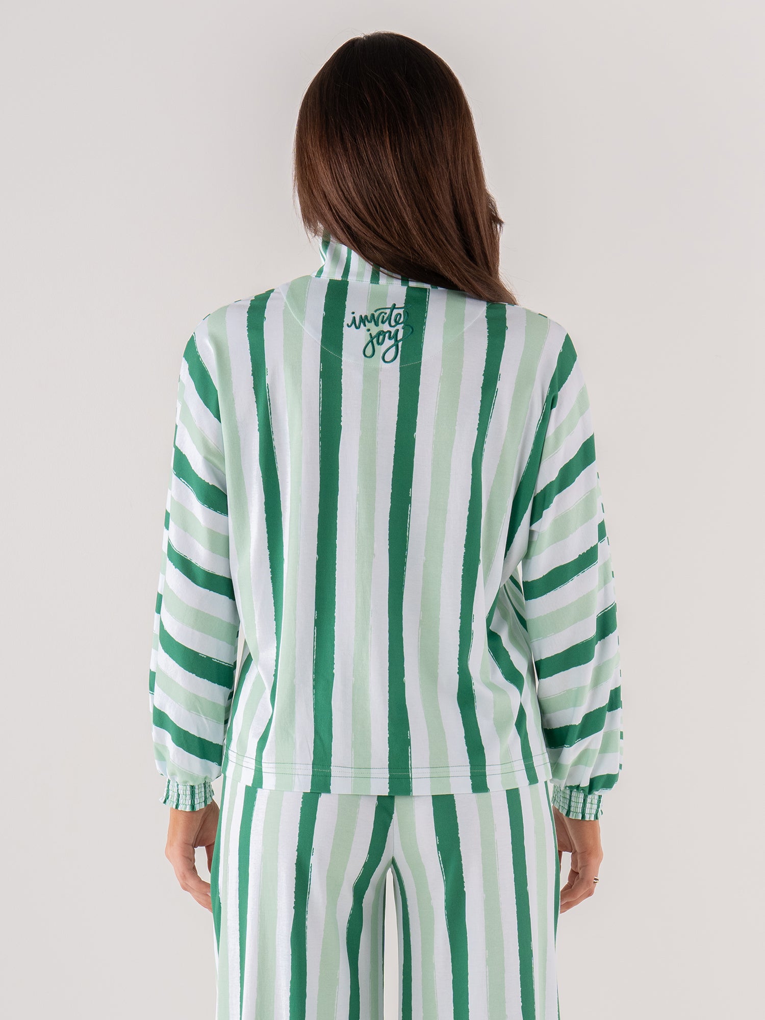 Pajama Pant Set - Mist Green Stripe