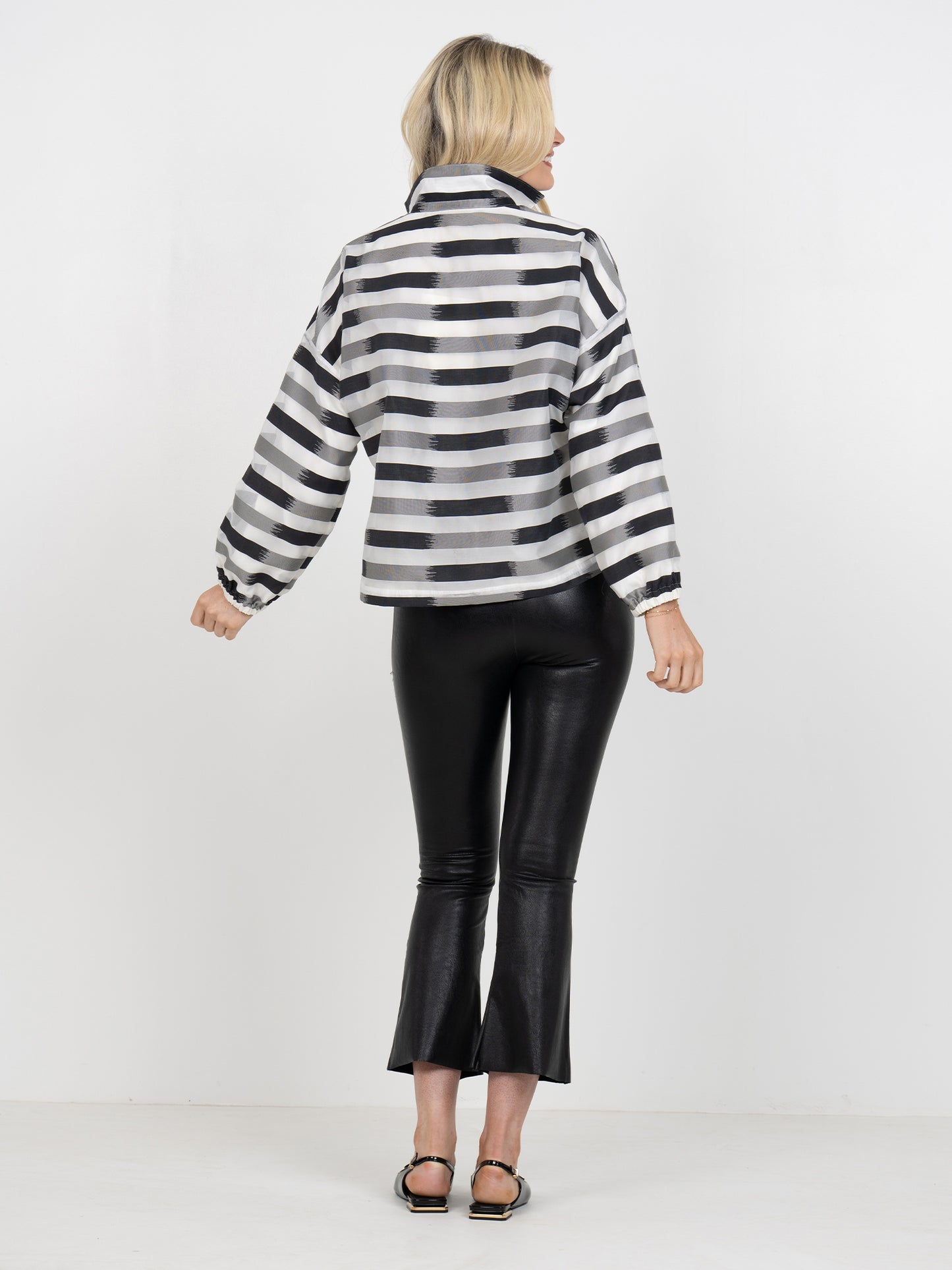 Long Sleeve Poppy Top - Truffle Stripe