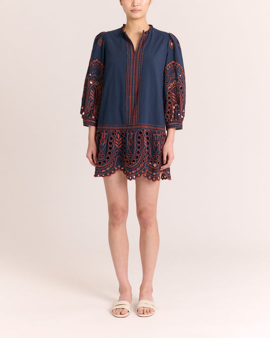Porter Mini Dress-Midnight Blue