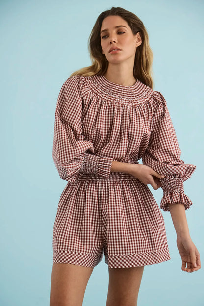 Hayes Top - Costwold Check Rust