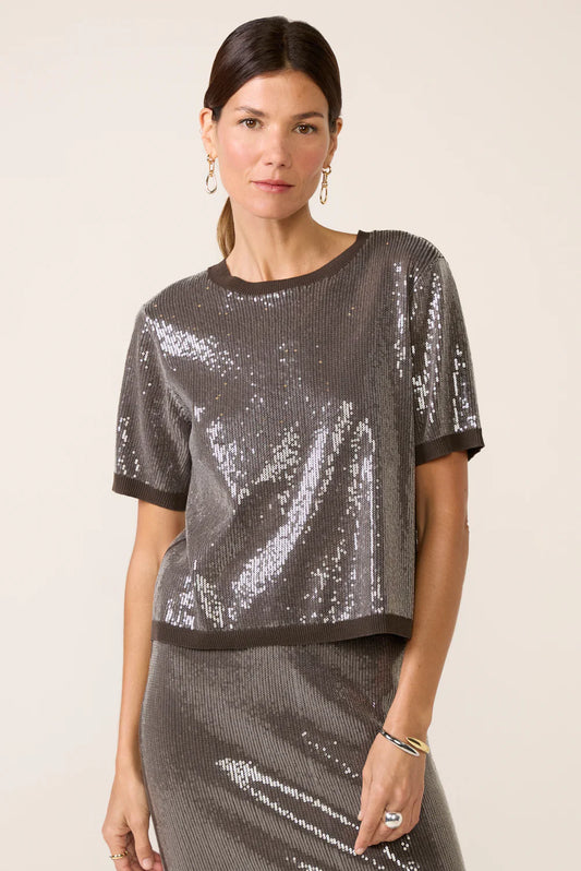 Sparkle Sequin Sweater Top - Ink