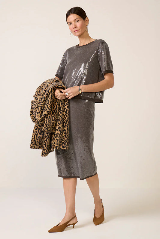 Sparkle Sequin Pencil Skirt - Ink