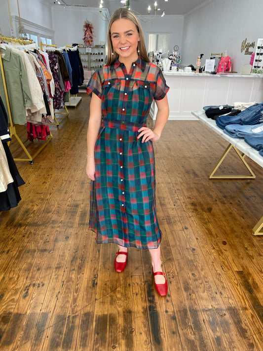 Rachel Dress - Holiday Plaid