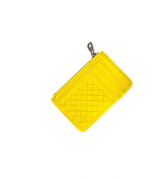 Woven Keychain Wallet - Yellow