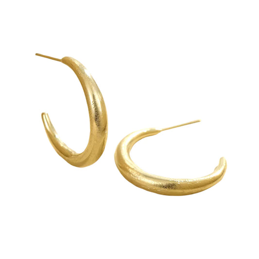 Small Matte Hoops - Gold