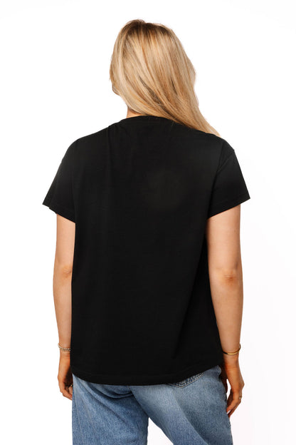 Queen of Sparkles Black Flower Baseball Tee Shirt