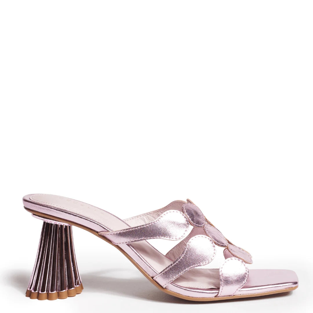 Jessica Heeled Slide Sandal - Pink Metallic
