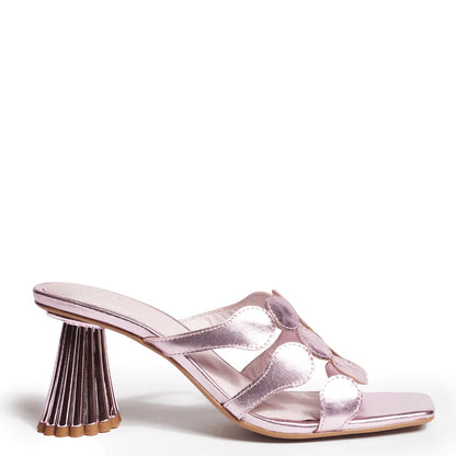 Jessica Heeled Slide Sandal - Pink Metallic
