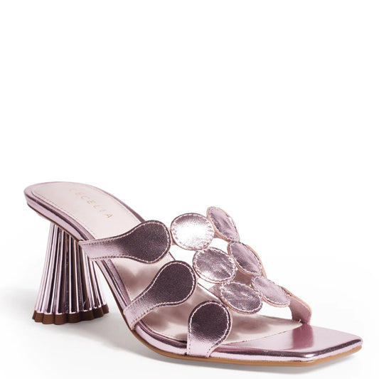 Jessica Heeled Slide Sandal - Pink Metallic