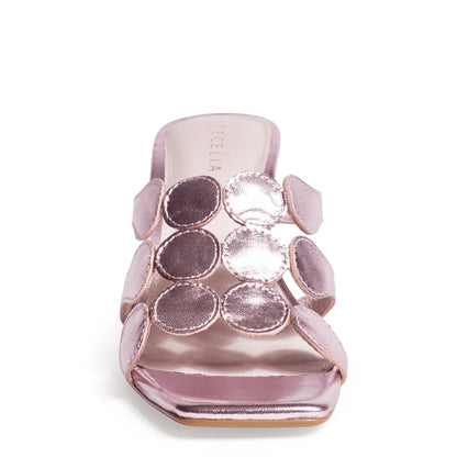 Jessica Heeled Slide Sandal - Pink Metallic