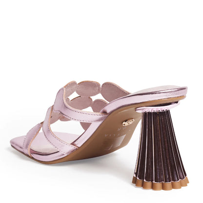 Jessica Heeled Slide Sandal - Pink Metallic