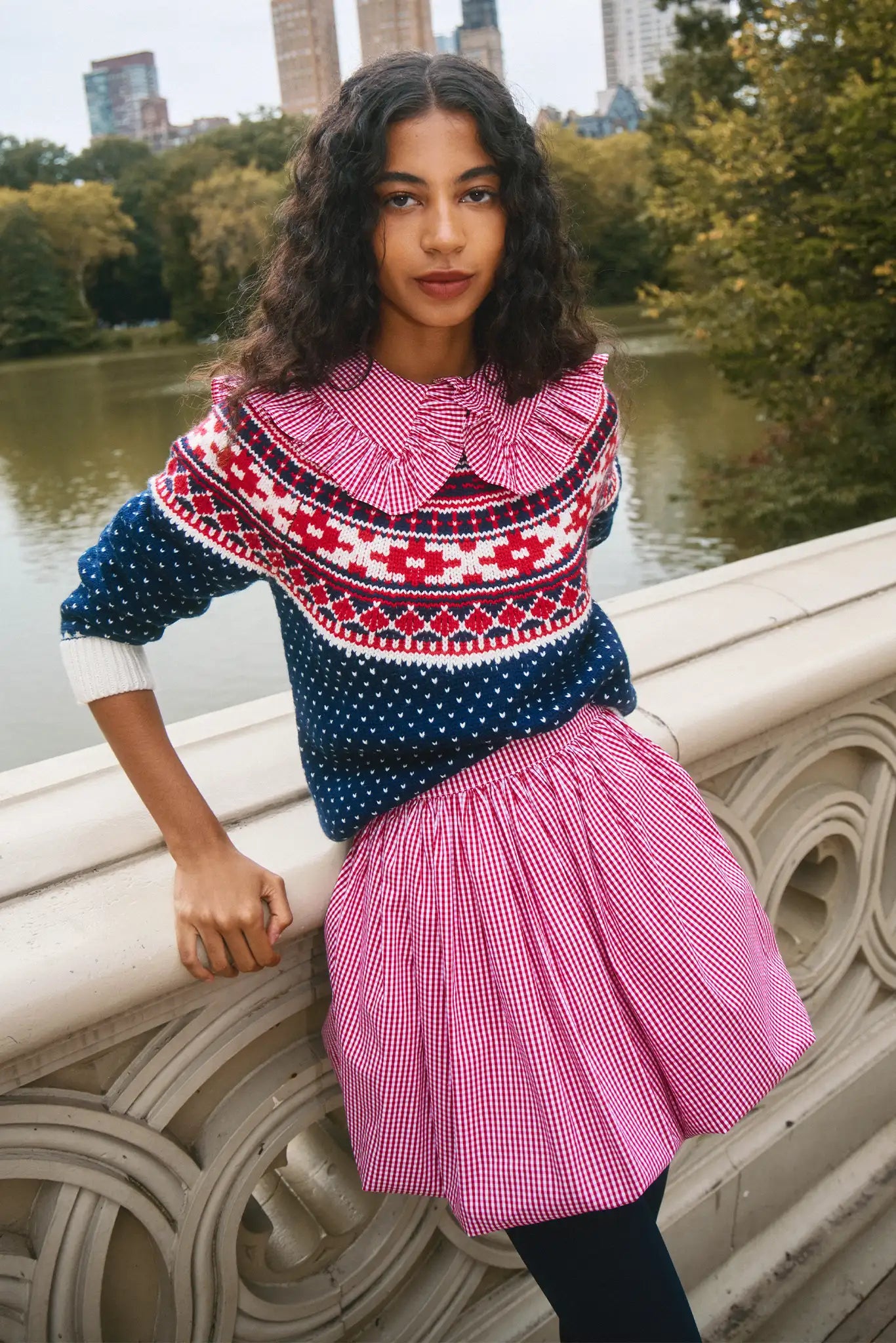 Kinsley Bubble Skirt - Carmine Check