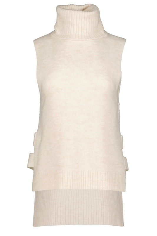 Frankie Sleeveless Turtleneck Top - Ivory