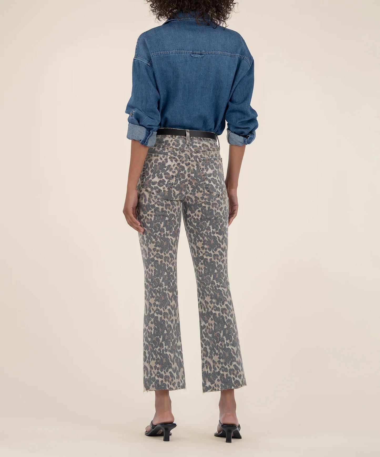 Kelsey High Rise Ankle Flare Jean - Tan/Brown