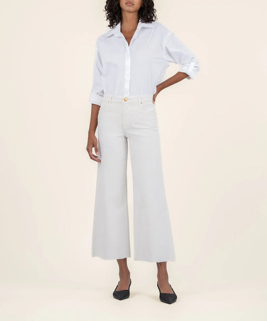 Meg High Rise Wide Leg Jean - Ecru