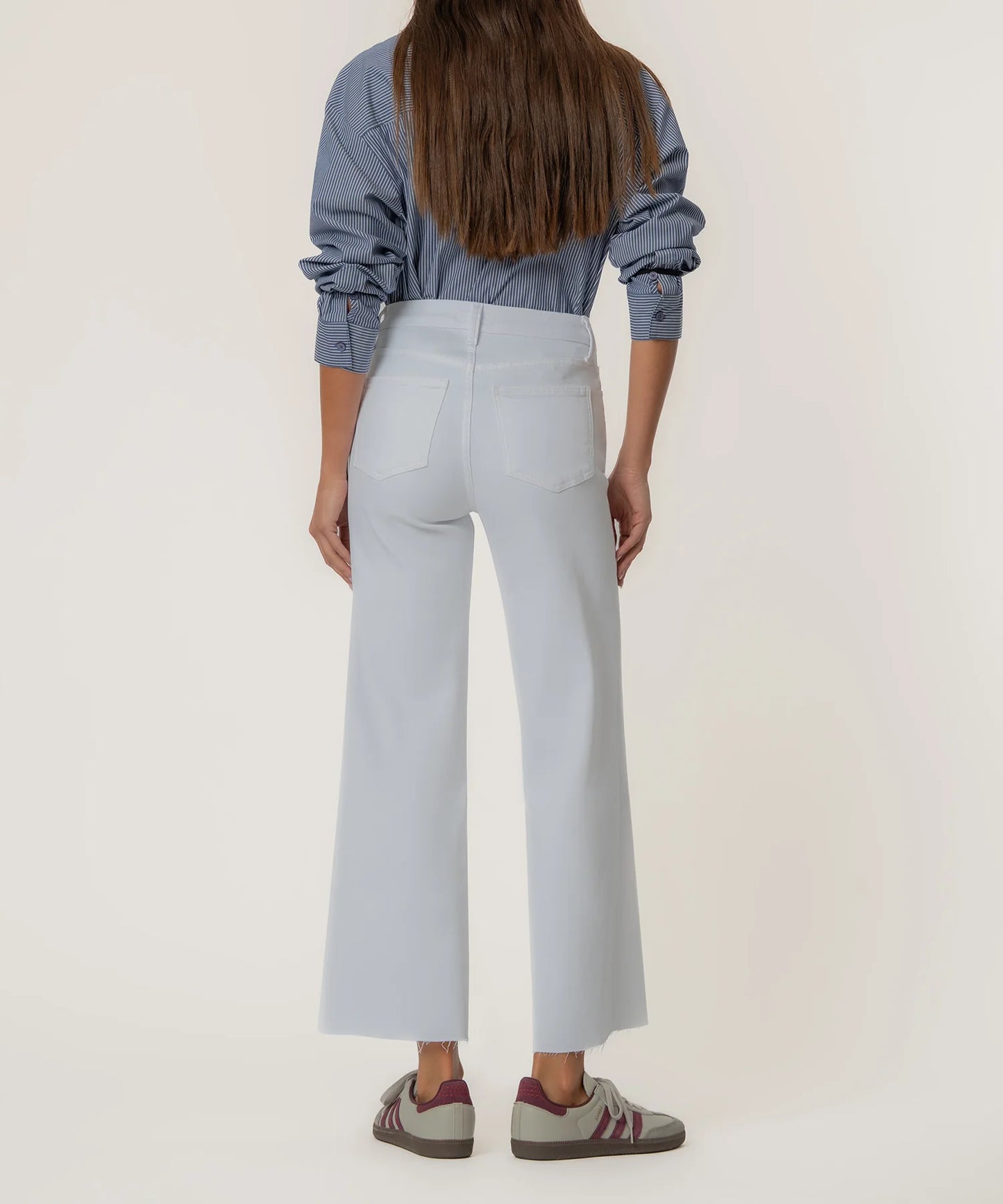 Meg High Rise Wide Leg Raw Hem Jean - Optic White