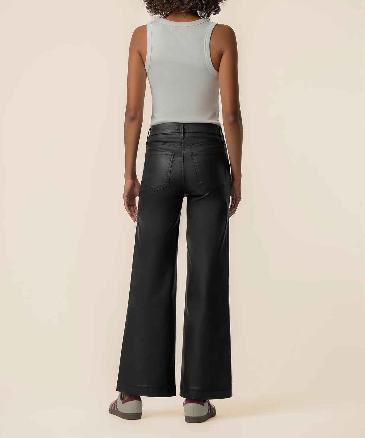Meg High Rise Wide Leg Jean - Matte Black