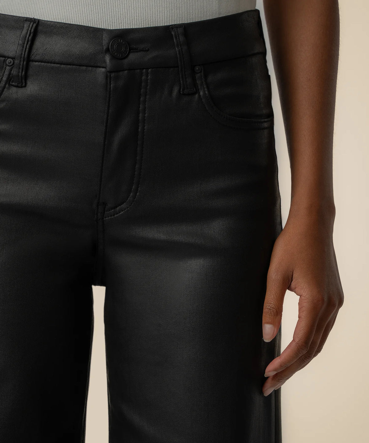 Meg High Rise Wide Leg Jean - Matte Black
