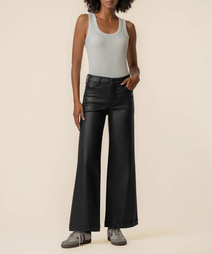 Meg High Rise Wide Leg Jean - Matte Black