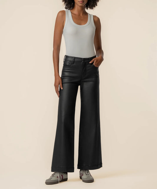 Meg High Rise Wide Leg Jean - Matte Black