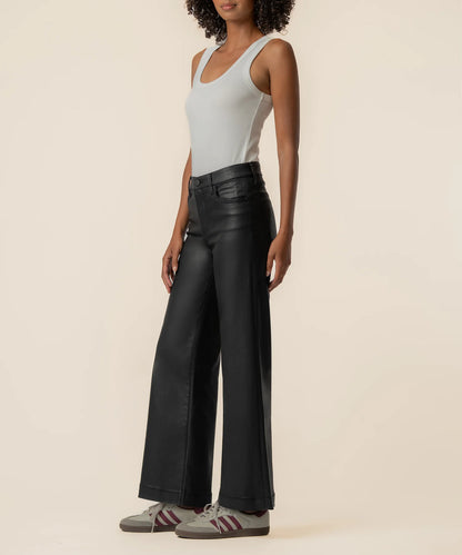 Meg High Rise Wide Leg Jean - Matte Black