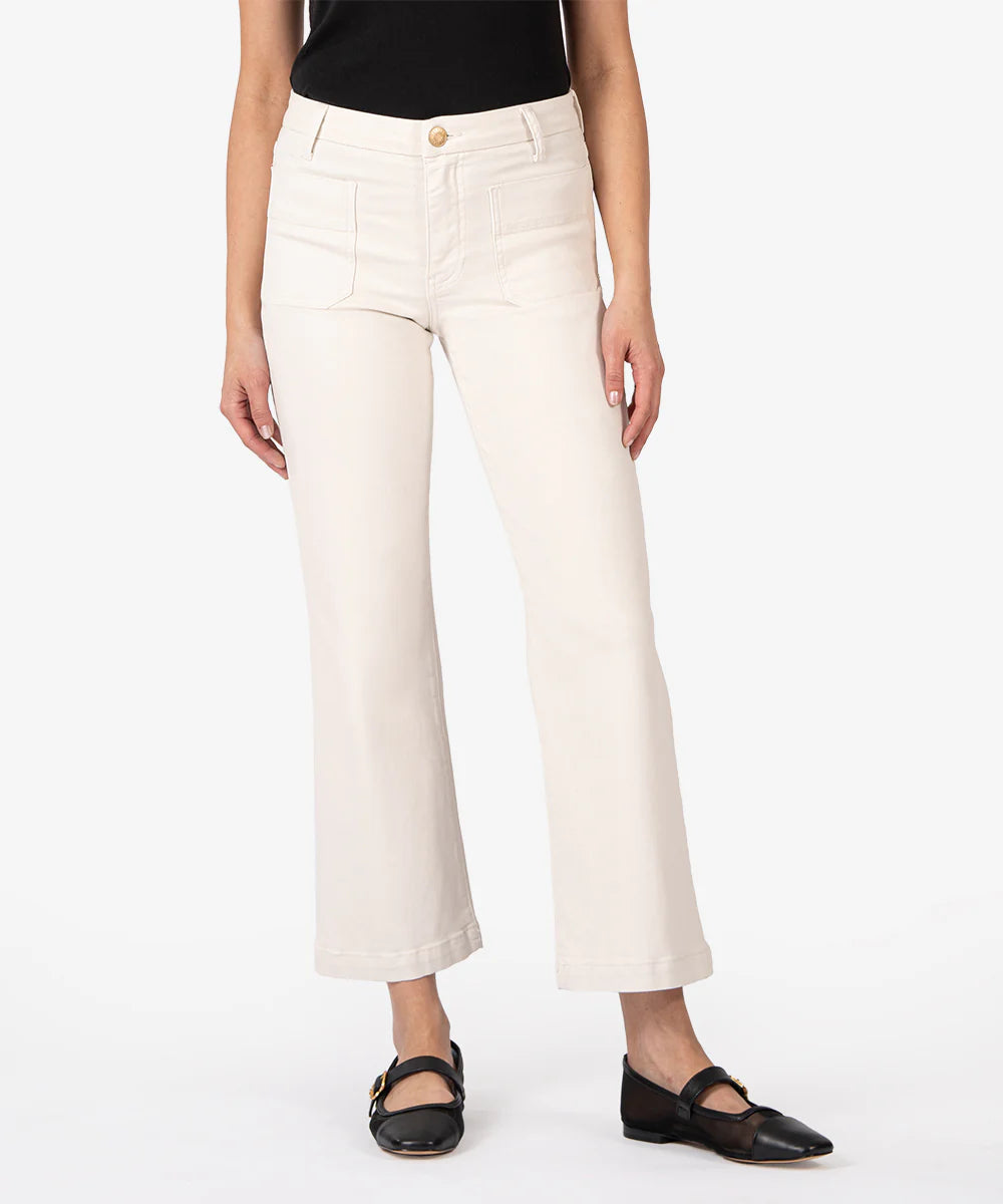 Charlotte High Rise Wide Leg Jean - Ecru