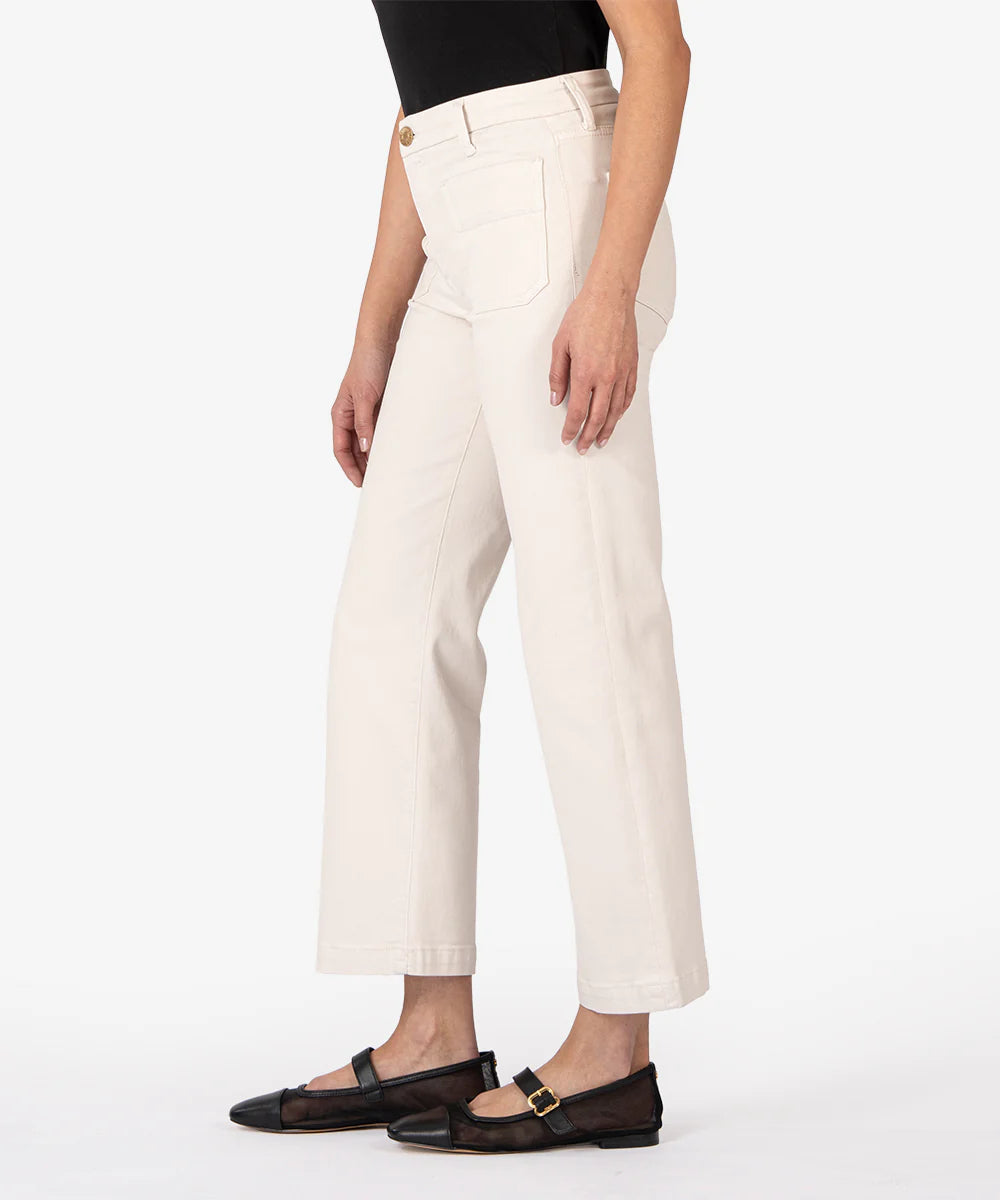 Charlotte High Rise Wide Leg Jean - Ecru