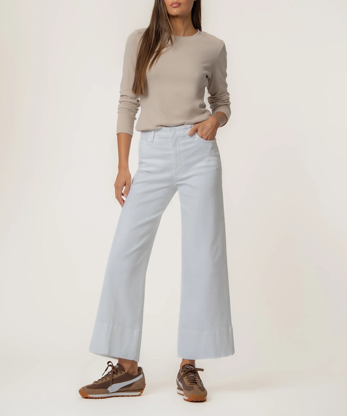 Meg High Rise Wide Leg Jean - Optic White