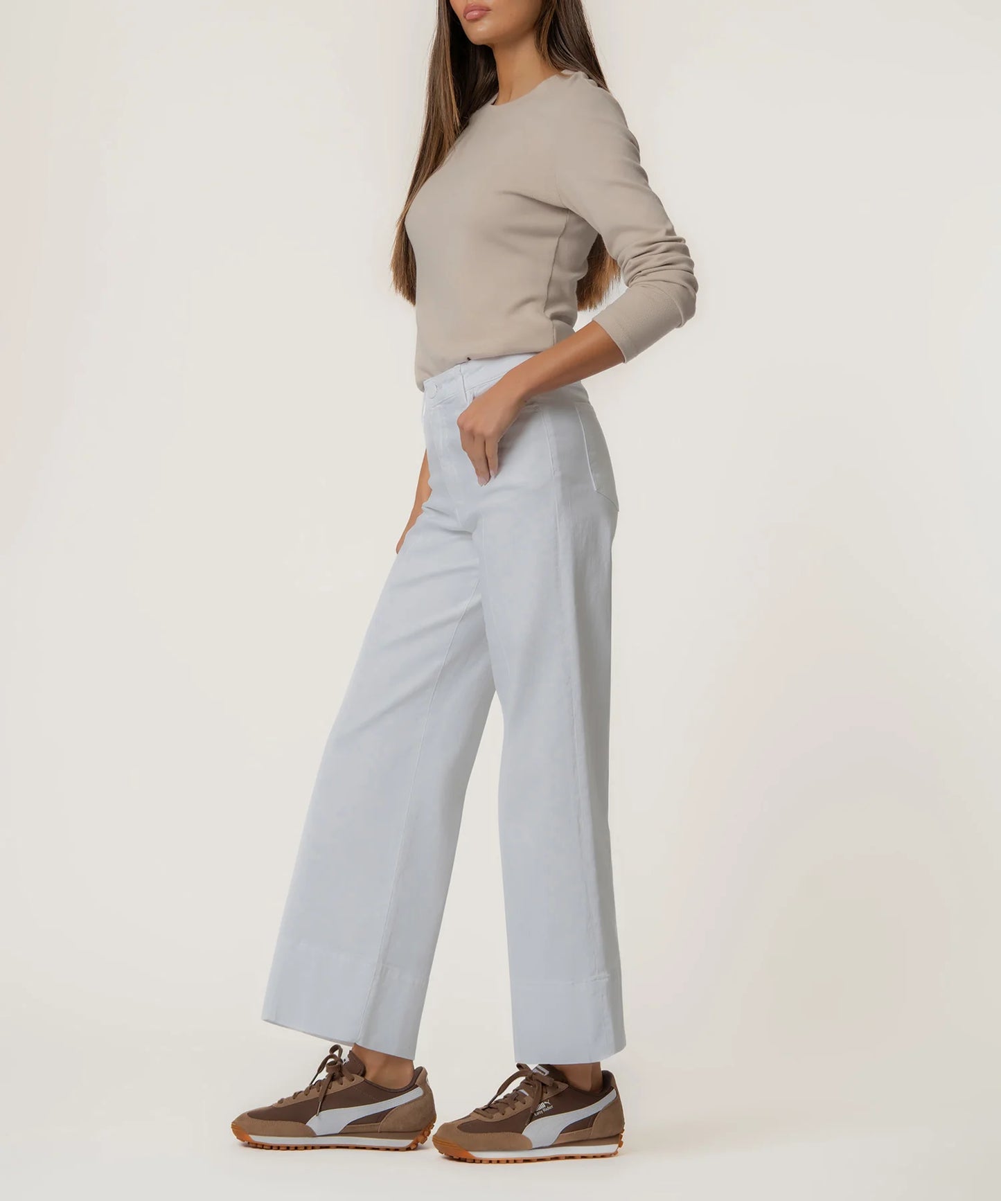 Meg High Rise Wide Leg Jean - Optic White