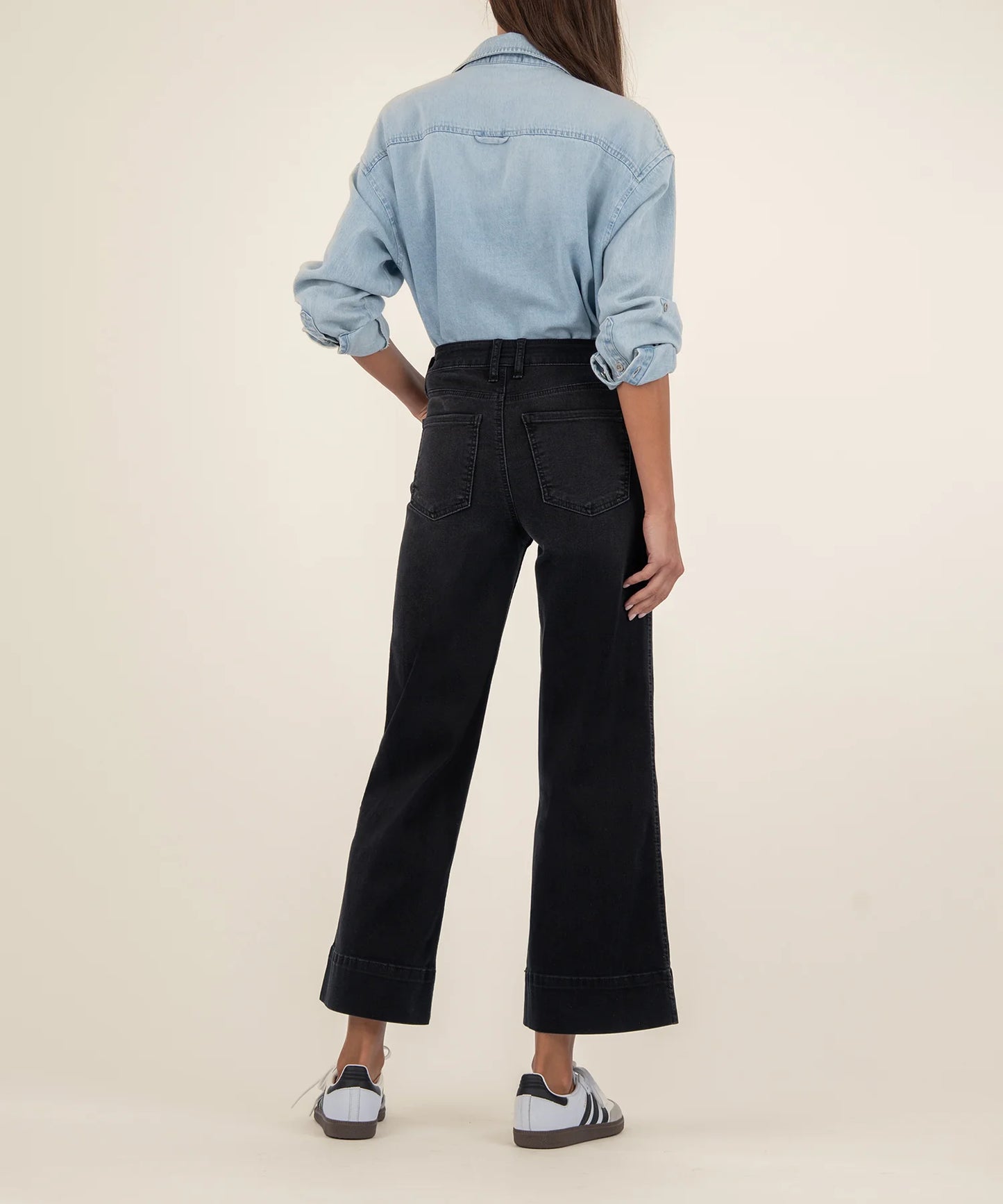 Meg High Rise Wide Leg Jean - Glittering