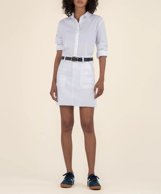 Bristol Denim Skirt - White