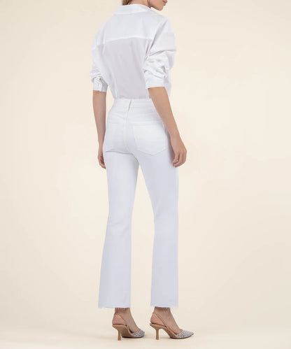 Kelsey High Rise Ankle Flare Jean - Optic White