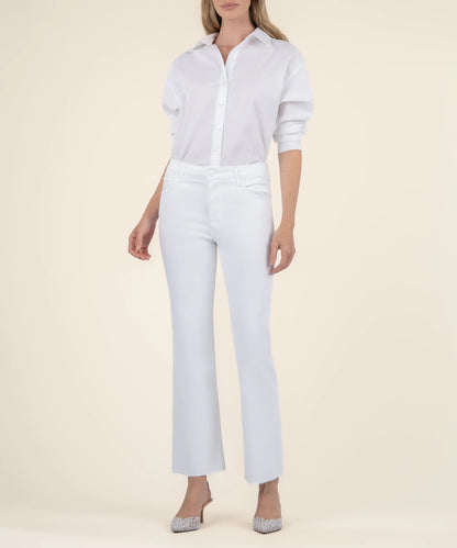 Kelsey High Rise Ankle Flare Jean - Optic White